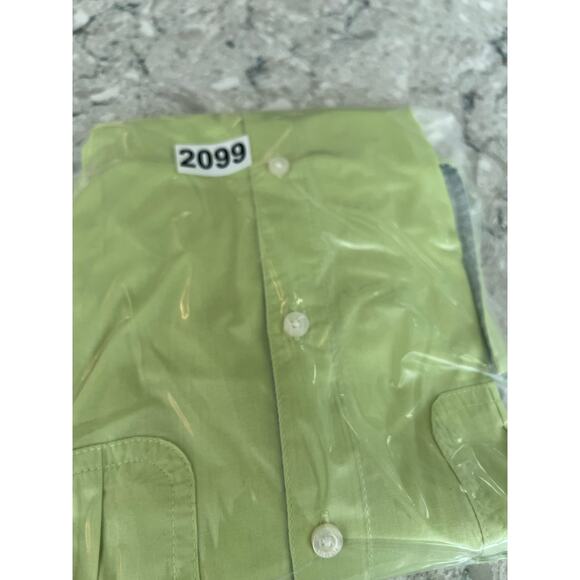 Tommy Hilfiger 100% Cotton Button Down Dress Shirt Lime Green Size Medium - Picture 8 of 8